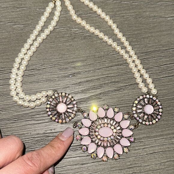 Pearl pink stone necklace - Picture 6 of 6